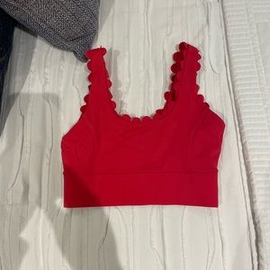 IVL size 2 sports bra red scalloped XS